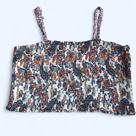 Anthropologie Tops - Anthropologie 1X Floral print cropped tank top EUC Stretchy